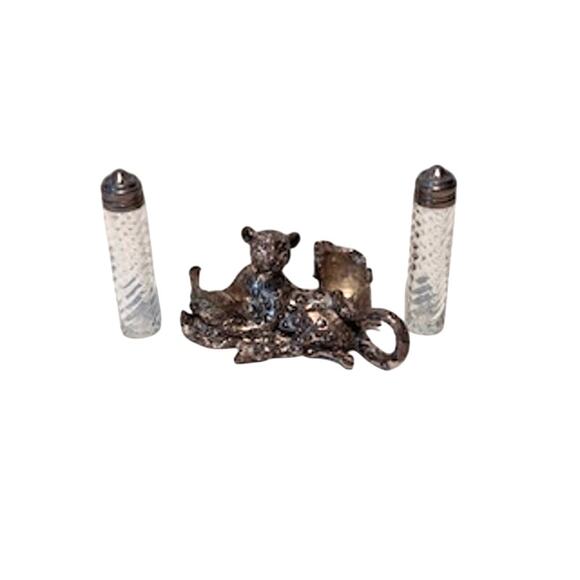 Vintage Arthur Court Cast Silver Plated jaguar/Leopard Salt & Pepper Set - Picture 2 of 11